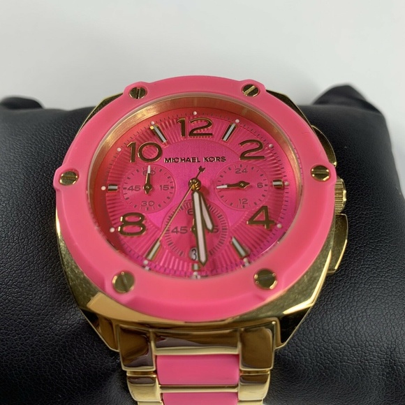 Michael Kors Accessories - Michael Kors Women  Watch Rubber Pink And Gold